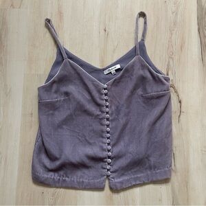 Madewell Velvet Button Cami Top XS 0 Dreamy Purple Romantic Coquette Fairycore